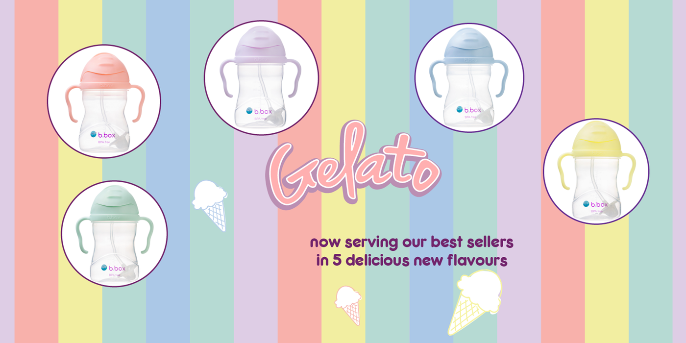 b.box Gelato sippy cups. Now serving 5 delicious b.box flavours. | b.box UK | bboxbaby.co.uk